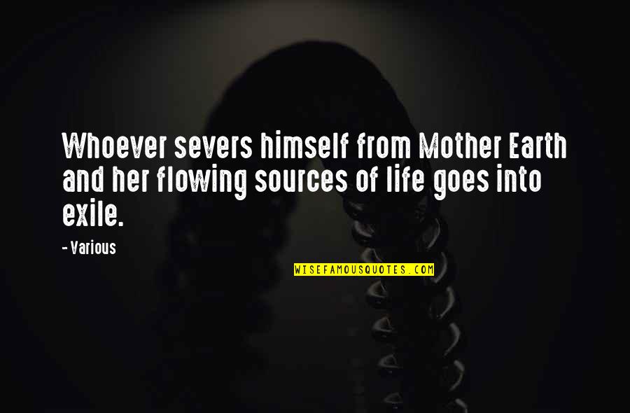 Prbraillink Quotes By Various: Whoever severs himself from Mother Earth and her