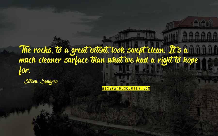 Prc200bc Quotes By Steven Squyres: The rocks, to a great extent, look swept