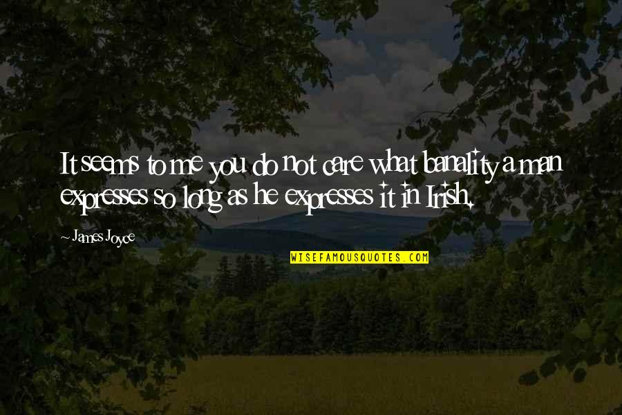 Pre Baby Contract Quotes By James Joyce: It seems to me you do not care