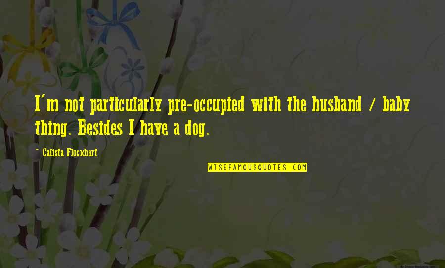 Pre Baby Quotes By Calista Flockhart: I'm not particularly pre-occupied with the husband /