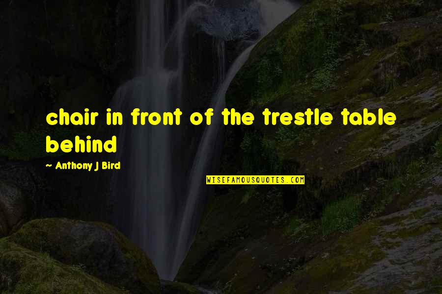 Pre Columbian Quotes By Anthony J Bird: chair in front of the trestle table behind Pre Columbian Quotes By Anthony J Bird: chair in front of the trestle table behind