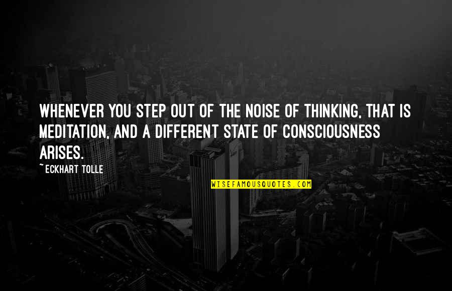 Preactice Quotes By Eckhart Tolle: Whenever you step out of the noise of