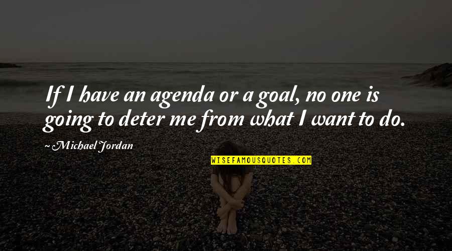 Precancerous Moles Quotes By Michael Jordan: If I have an agenda or a goal,