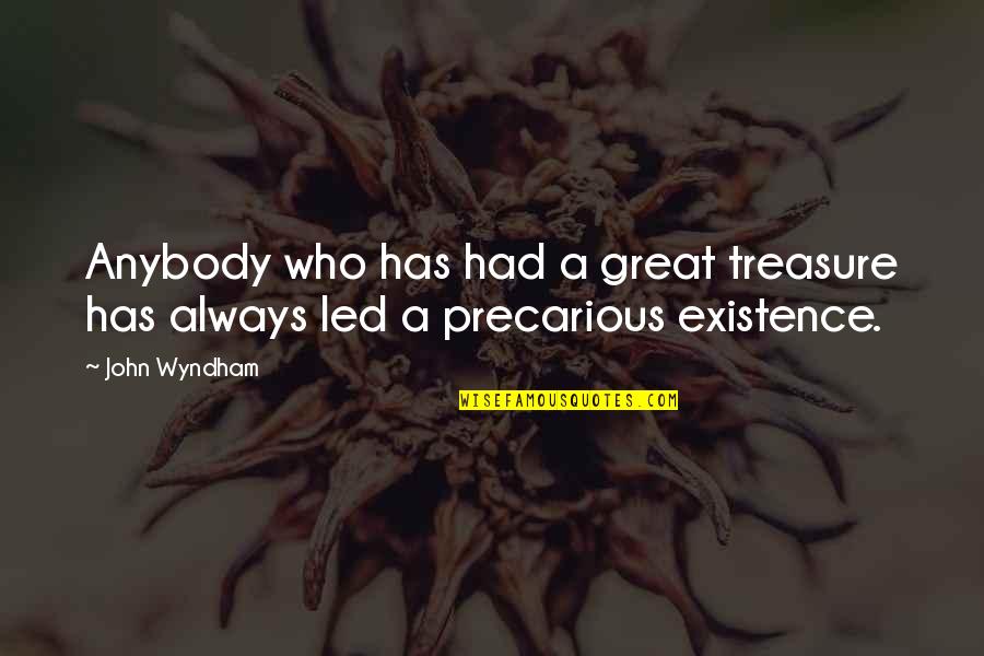 Precarious Quotes By John Wyndham: Anybody who has had a great treasure has