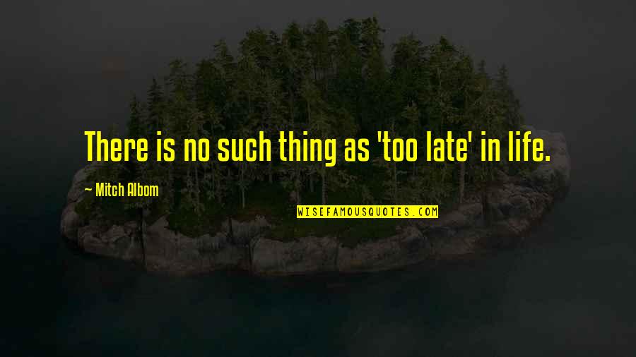 Preceded In Time Quotes By Mitch Albom: There is no such thing as 'too late'