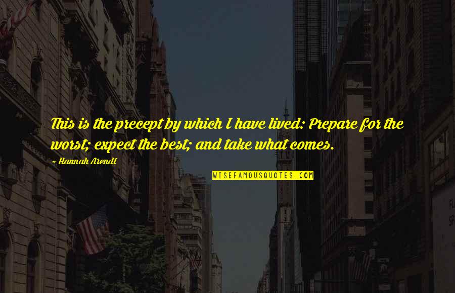Precept Quotes By Hannah Arendt: This is the precept by which I have Precept Quotes By Hannah Arendt: This is the precept by which I have