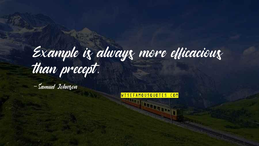 Precept Quotes By Samuel Johnson: Example is always more efficacious than precept.