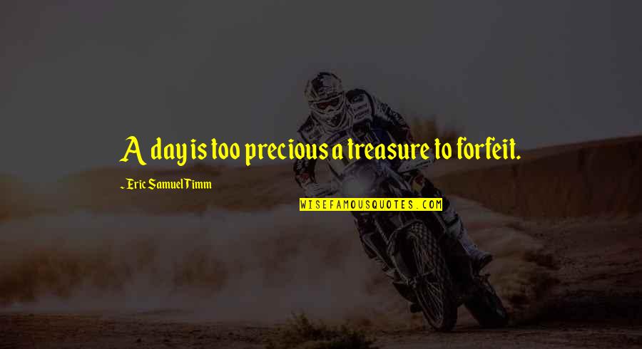 Precious Day Quotes By Eric Samuel Timm: A day is too precious a treasure to Precious Day Quotes By Eric Samuel Timm: A day is too precious a treasure to
