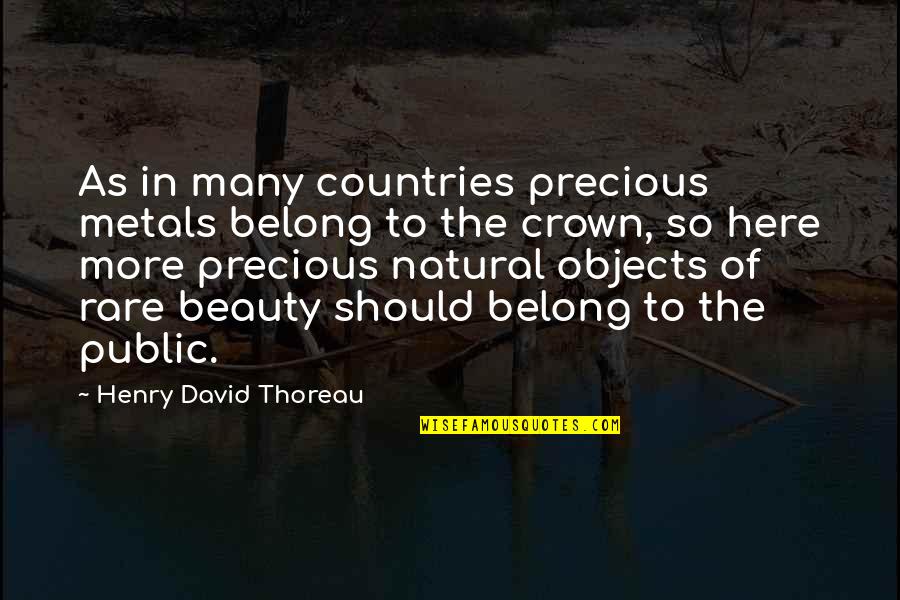 Precious Metals Quotes By Henry David Thoreau: As in many countries precious metals belong to Precious Metals Quotes By Henry David Thoreau: As in many countries precious metals belong to