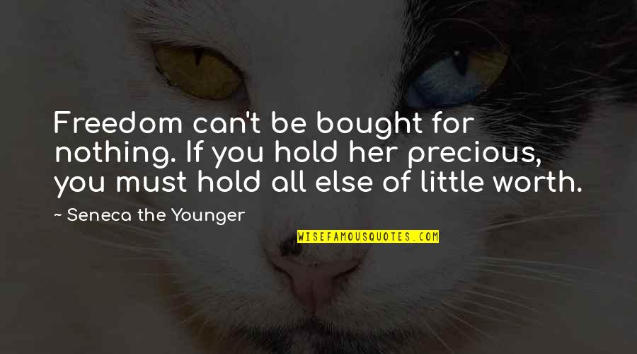 Precious You Quotes By Seneca The Younger: Freedom can't be bought for nothing. If you