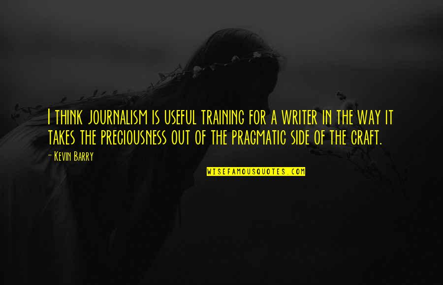 Preciousness Quotes By Kevin Barry: I think journalism is useful training for a