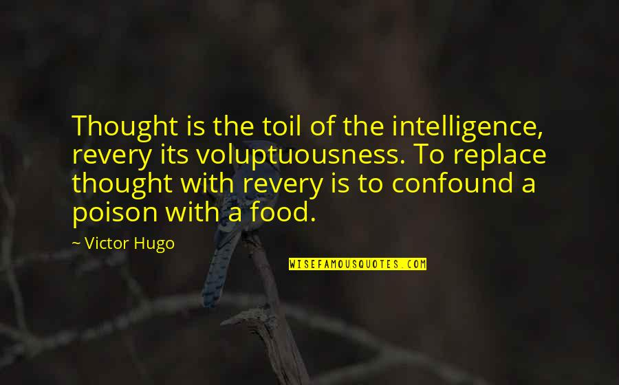 Precipitador Quotes By Victor Hugo: Thought is the toil of the intelligence, revery