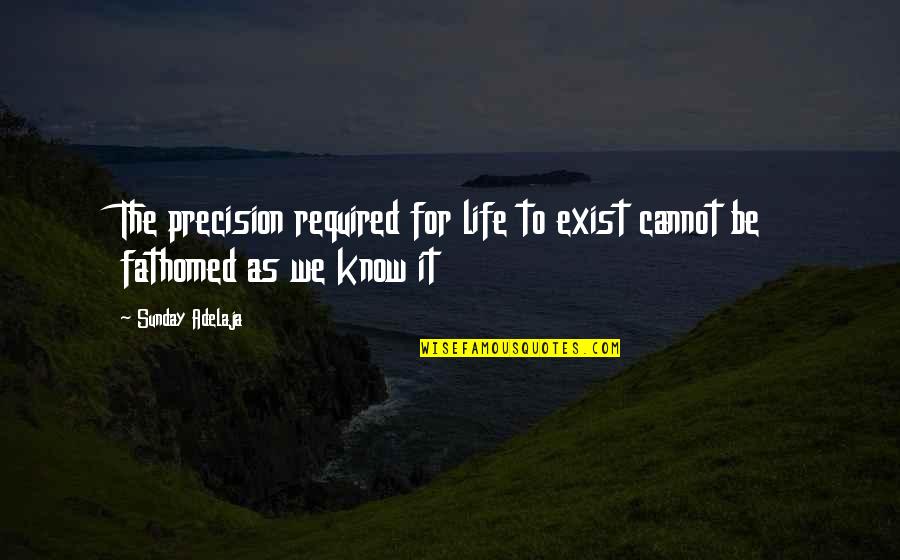 Precision Quotes By Sunday Adelaja: The precision required for life to exist cannot