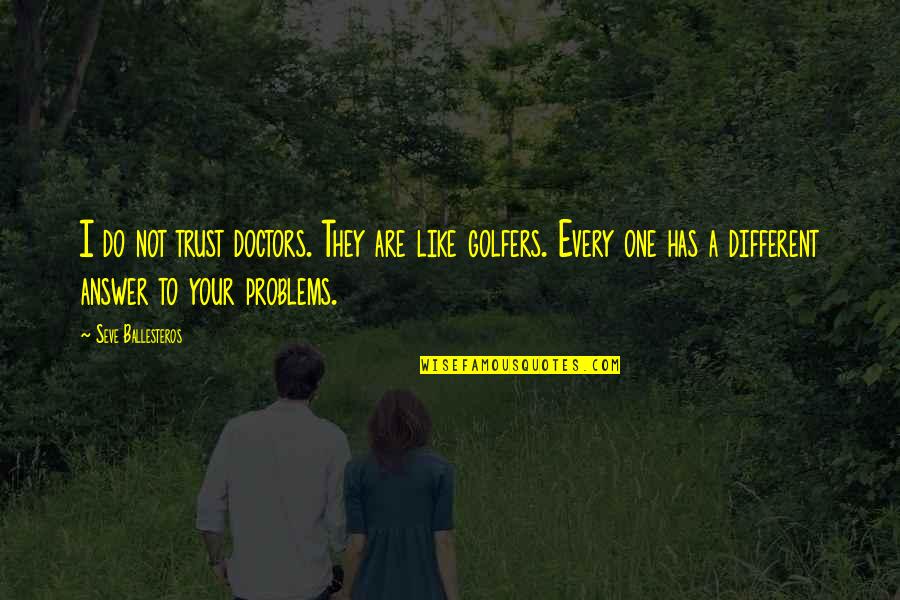 Precognitive Dream Quotes By Seve Ballesteros: I do not trust doctors. They are like Precognitive Dream Quotes By Seve Ballesteros: I do not trust doctors. They are like