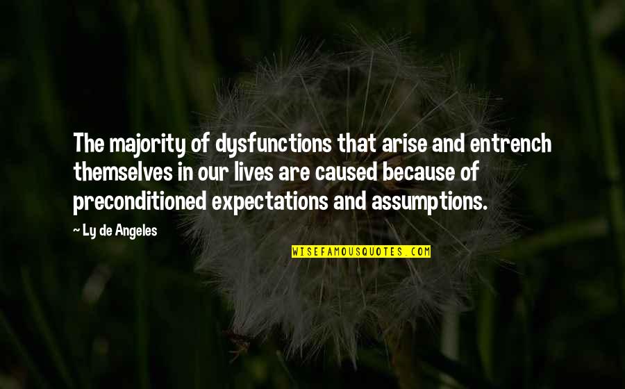 Preconditioned Quotes By Ly De Angeles: The majority of dysfunctions that arise and entrench