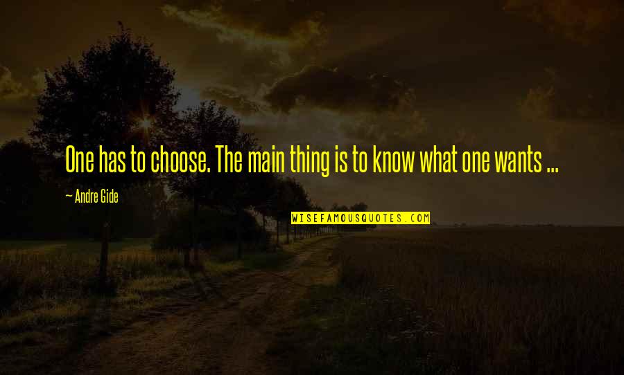 Predacons Rising Quotes By Andre Gide: One has to choose. The main thing is