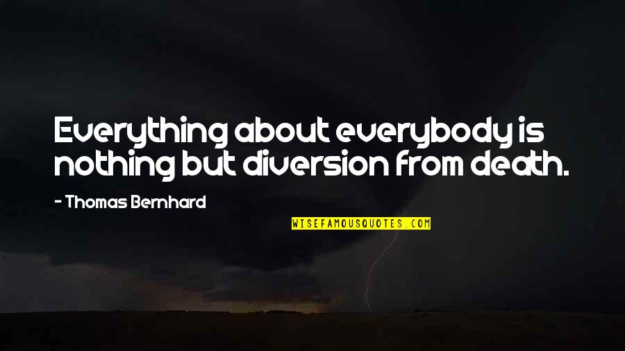 Predating Quotes By Thomas Bernhard: Everything about everybody is nothing but diversion from