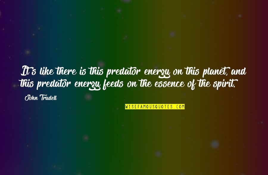 Predator Quotes By John Trudell: It's like there is this predator energy on