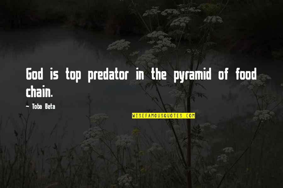 Predator Quotes By Toba Beta: God is top predator in the pyramid of