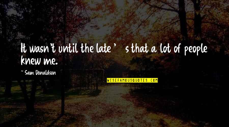 Predestinacion Cancion Quotes By Sam Donaldson: It wasn't until the late '70s that a Predestinacion Cancion Quotes By Sam Donaldson: It wasn't until the late '70s that a