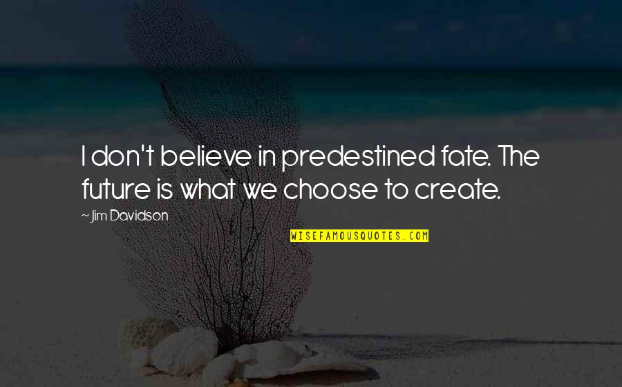 Predestined Fate Quotes By Jim Davidson: I don't believe in predestined fate. The future
