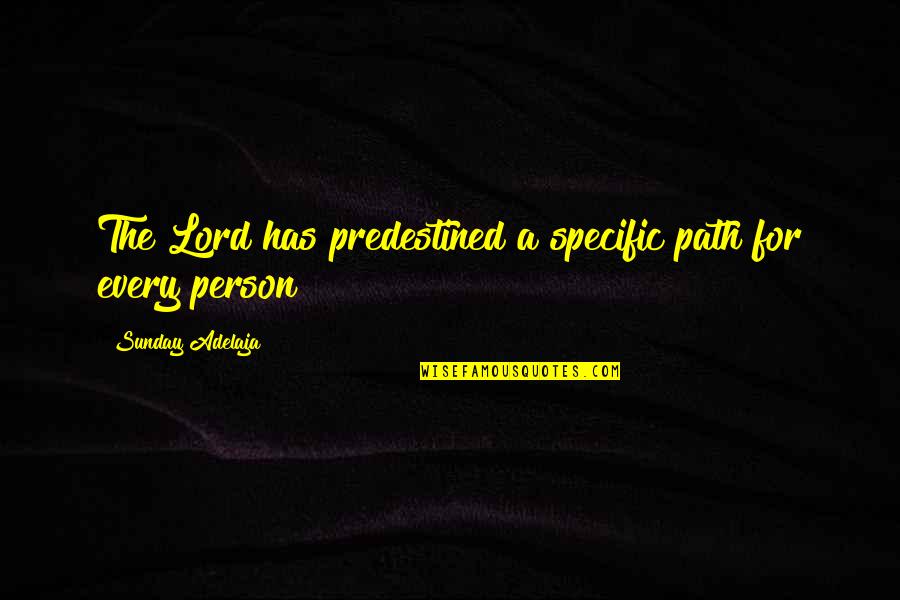 Predestined Quotes By Sunday Adelaja: The Lord has predestined a specific path for