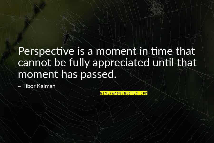Predicated Pronunciation Quotes By Tibor Kalman: Perspective is a moment in time that cannot