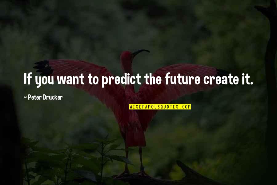 Predict Quotes By Peter Drucker: If you want to predict the future create