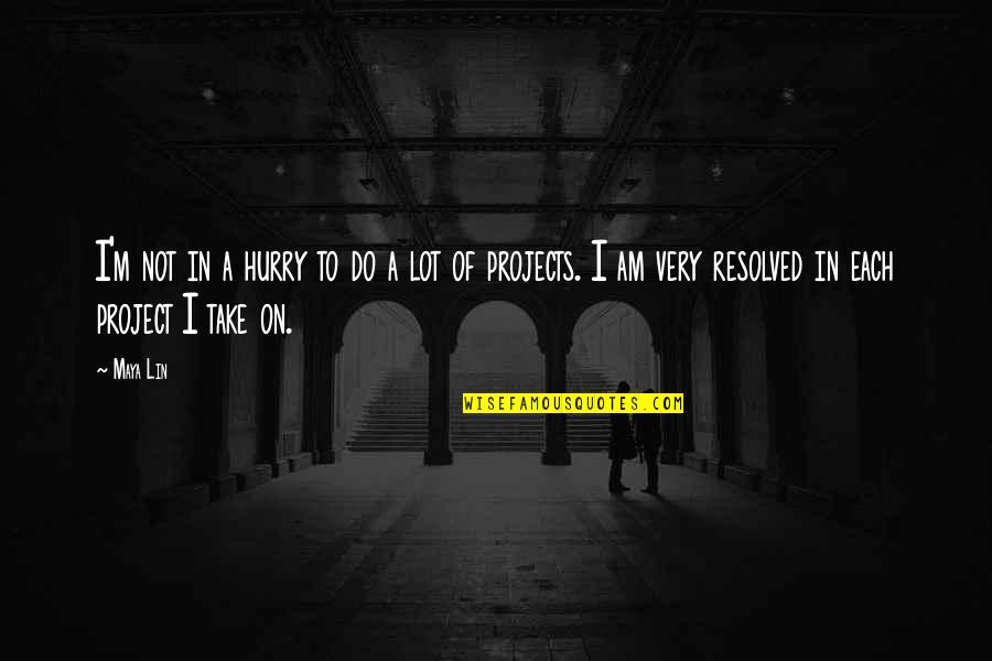 Predictability And Variability Quotes By Maya Lin: I'm not in a hurry to do a Predictability And Variability Quotes By Maya Lin: I'm not in a hurry to do a