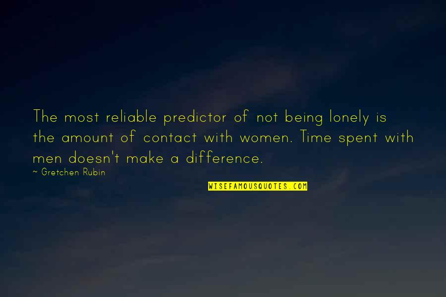 Predictor Quotes By Gretchen Rubin: The most reliable predictor of not being lonely