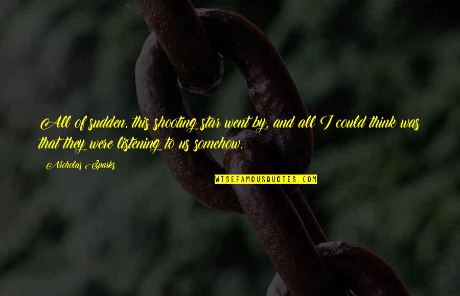 Prediletto Attorney Quotes By Nicholas Sparks: All of sudden, this shooting star went by,