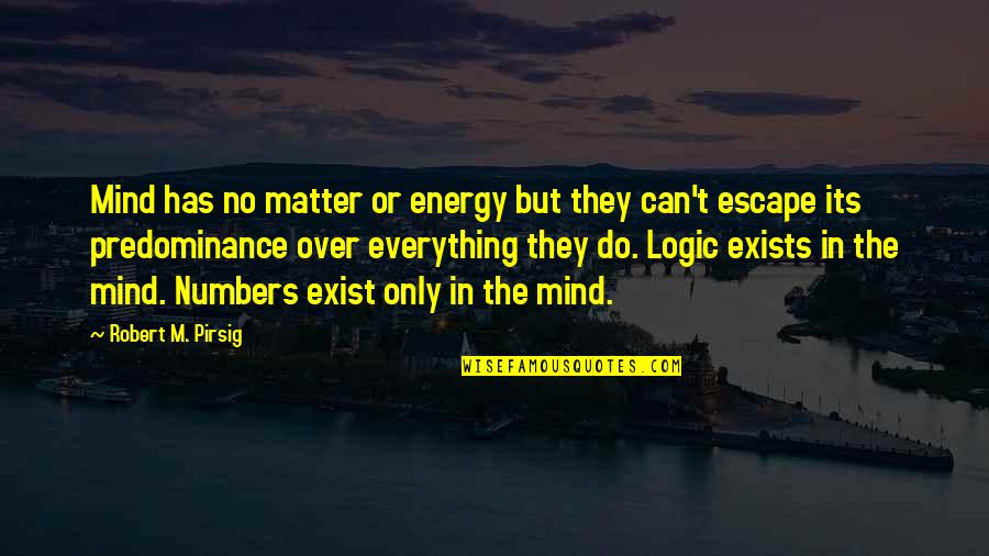 Predominance Quotes By Robert M. Pirsig: Mind has no matter or energy but they