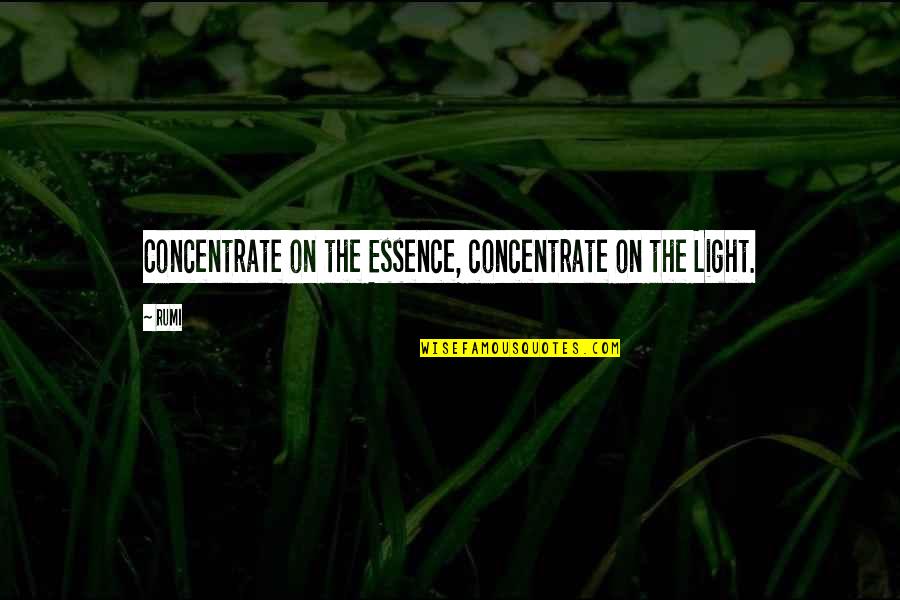 Predominance Quotes By Rumi: Concentrate on the Essence, concentrate on the Light.