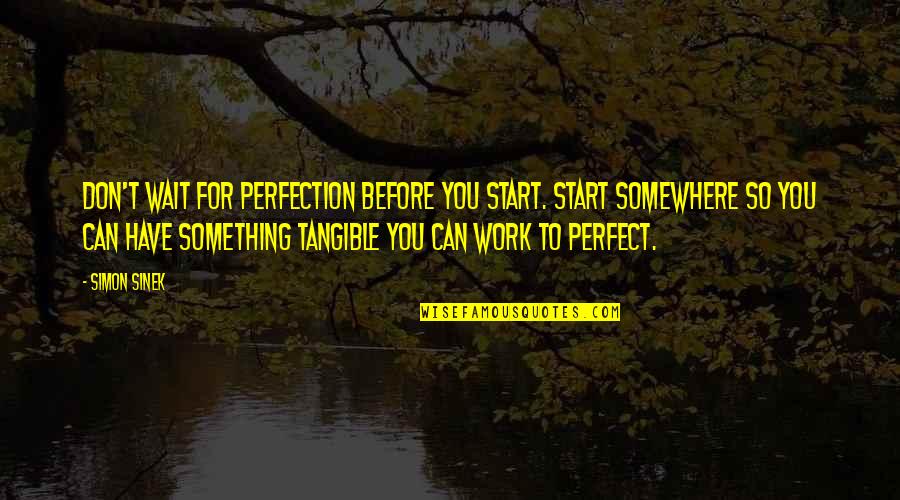 Predominante Quotes By Simon Sinek: Don't wait for perfection before you start. Start