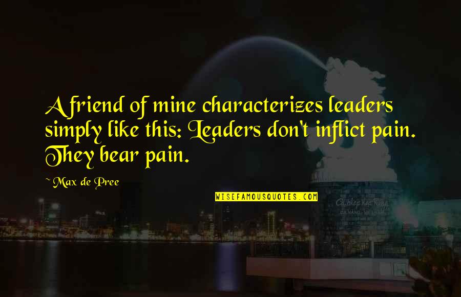 Pree Quotes By Max De Pree: A friend of mine characterizes leaders simply like