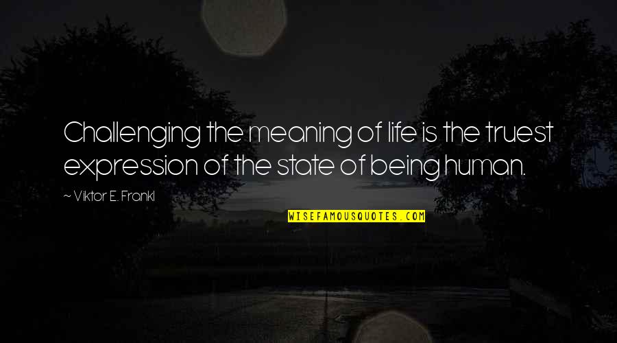 Preet Quotes By Viktor E. Frankl: Challenging the meaning of life is the truest