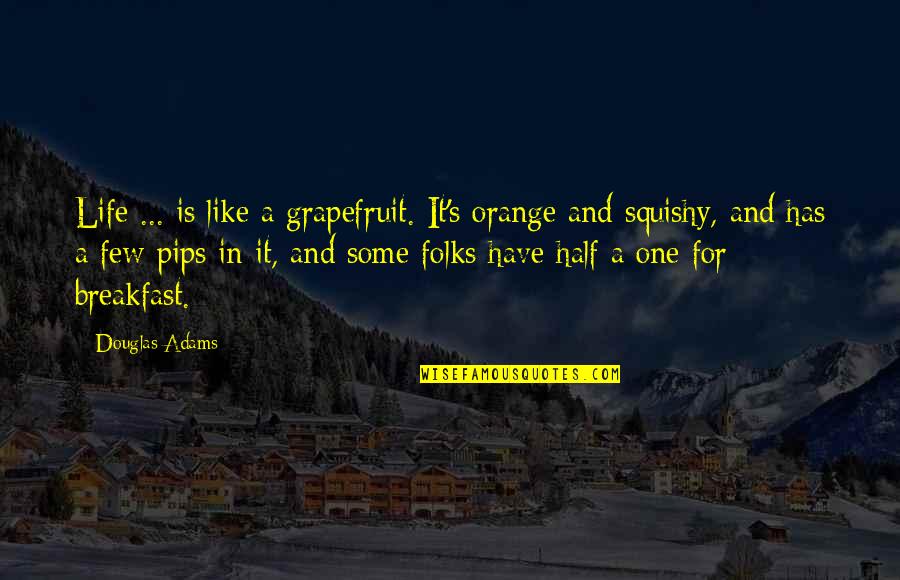 Prefect Quotes By Douglas Adams: Life ... is like a grapefruit. It's orange