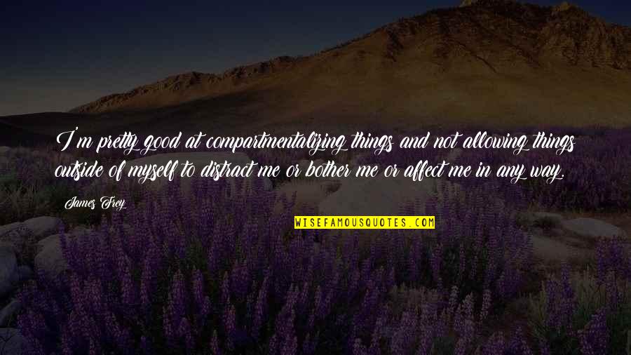 Preferenze Safari Quotes By James Frey: I'm pretty good at compartmentalizing things and not Preferenze Safari Quotes By James Frey: I'm pretty good at compartmentalizing things and not
