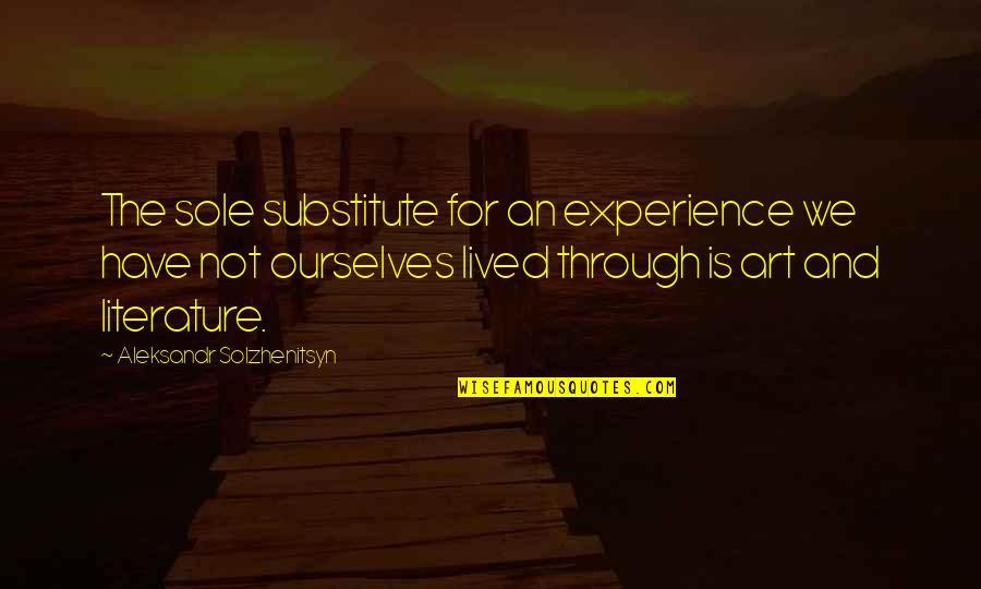 Preforming Quotes By Aleksandr Solzhenitsyn: The sole substitute for an experience we have