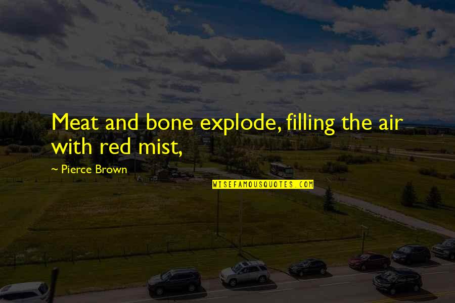 Pregel America Quotes By Pierce Brown: Meat and bone explode, filling the air with