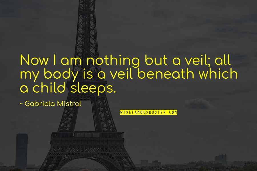 Pregnancy Body Quotes By Gabriela Mistral: Now I am nothing but a veil; all