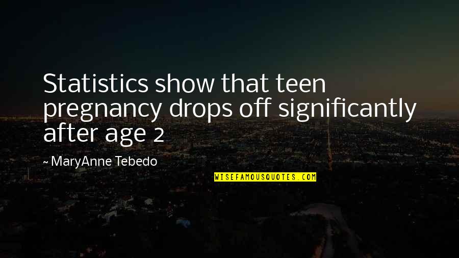 Pregnancy Funny Quotes By MaryAnne Tebedo: Statistics show that teen pregnancy drops off significantly