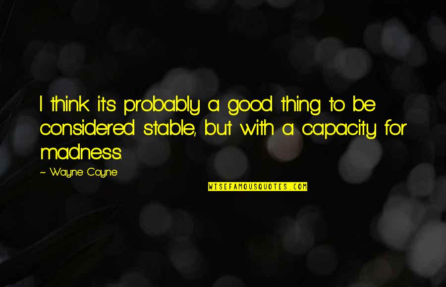 Pregnant After Infertility Quotes By Wayne Coyne: I think it's probably a good thing to