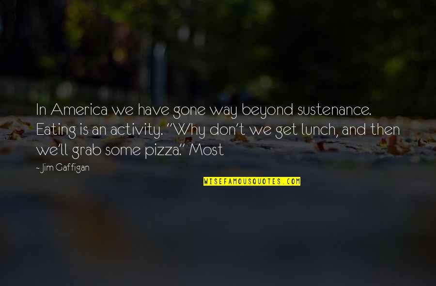 Preinterview Quotes By Jim Gaffigan: In America we have gone way beyond sustenance.