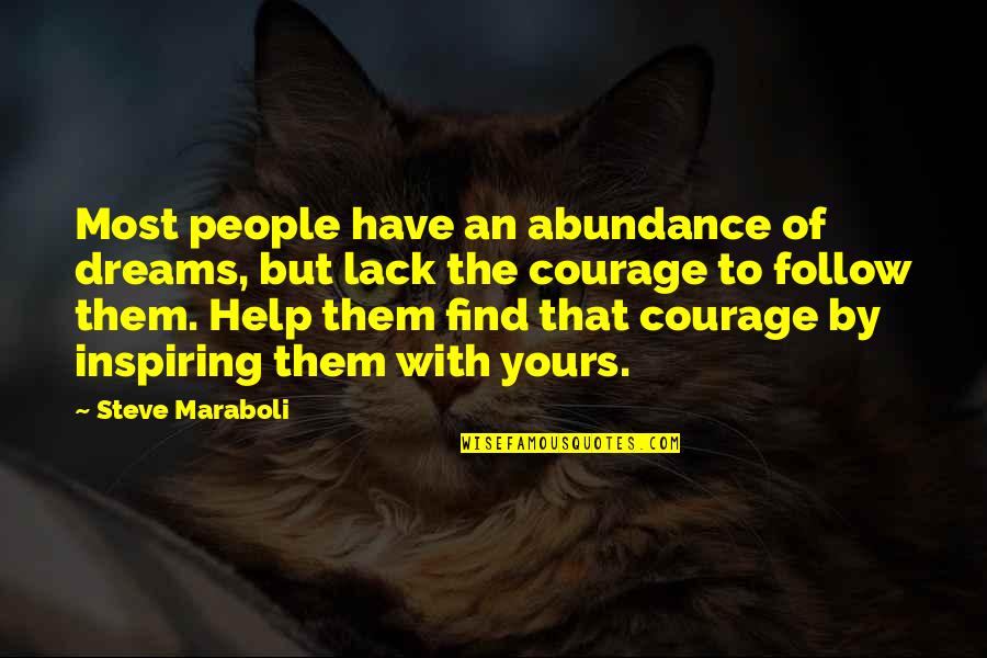 Prejudicar Sinonimo Quotes By Steve Maraboli: Most people have an abundance of dreams, but
