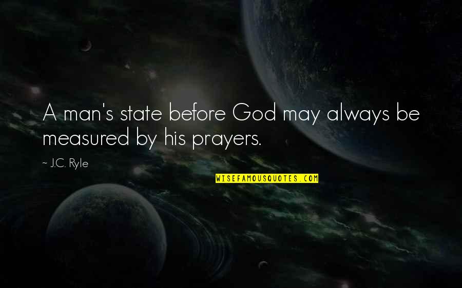 Prejuedice Quotes By J.C. Ryle: A man's state before God may always be