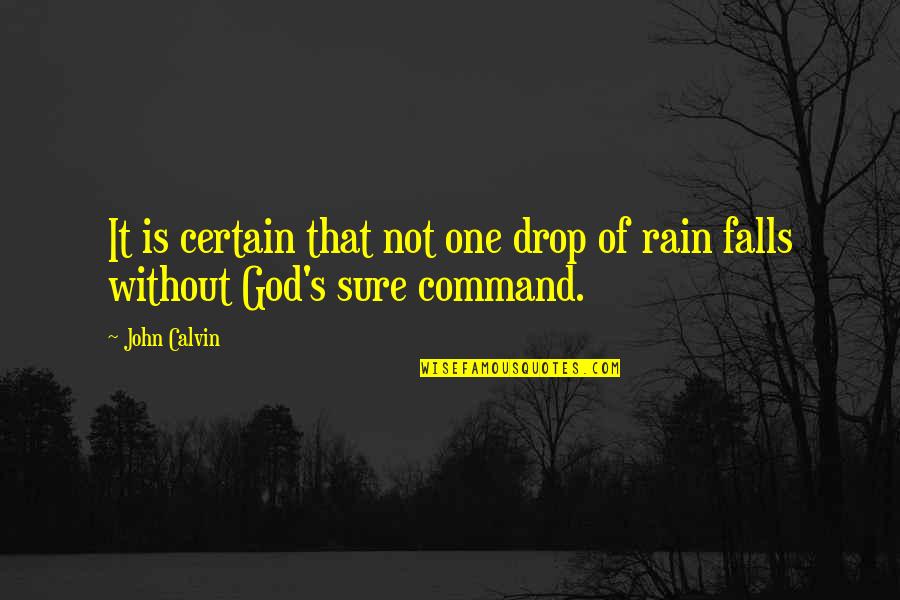 Preliator Pronunciation Quotes By John Calvin: It is certain that not one drop of
