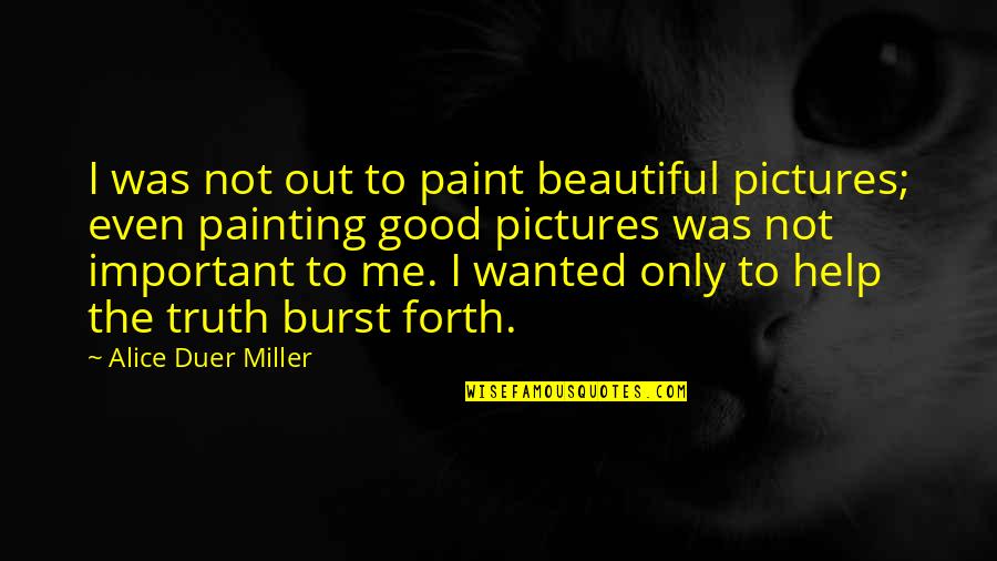 Premanent Quotes By Alice Duer Miller: I was not out to paint beautiful pictures;