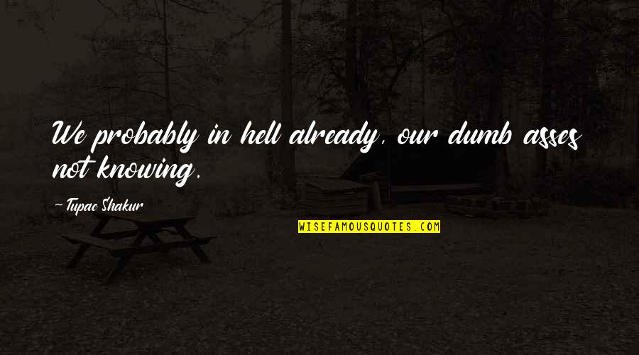 Premchand Godan Quotes By Tupac Shakur: We probably in hell already, our dumb asses Premchand Godan Quotes By Tupac Shakur: We probably in hell already, our dumb asses