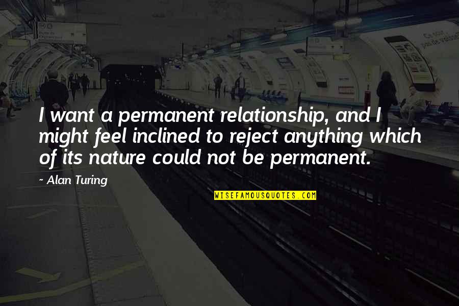 Premeasured Flour Quotes By Alan Turing: I want a permanent relationship, and I might Premeasured Flour Quotes By Alan Turing: I want a permanent relationship, and I might